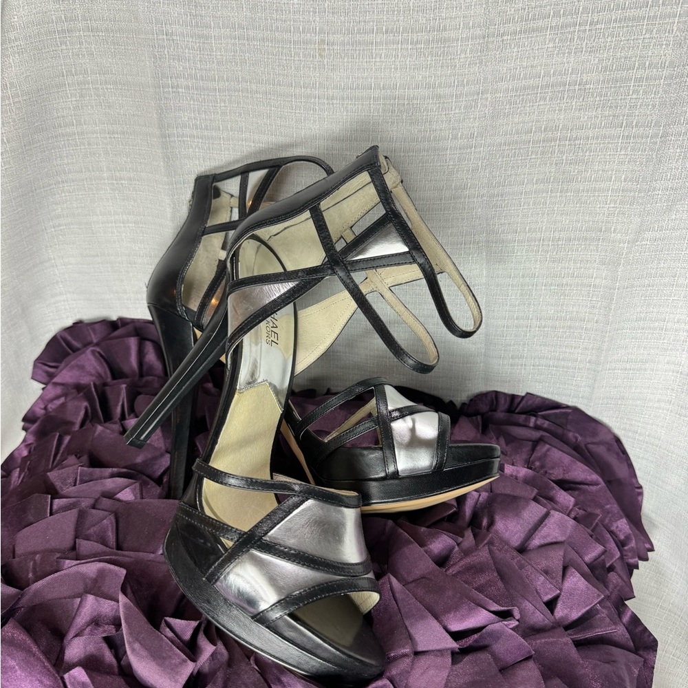 Michael Kors Black and Silver Women's Heels